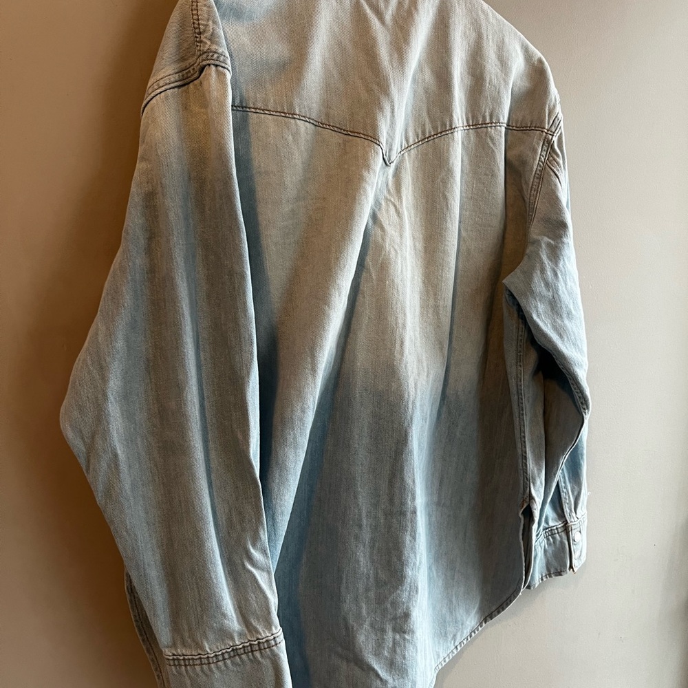 Universal Thread Light Blue Denim Shirt Celestial Western Stars Large - Picture 13 of 13